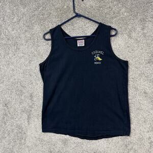 Le Best Cozumel Mexico Shirt Mens Large Blue Tequila Tank Top Graphic Travel